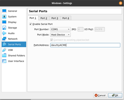 Serial Port Settings Image